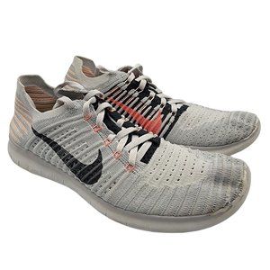 Nike Free RN Flyknit Womens 9.5 Light Gray Running Shoes Lace Up -  831070-005